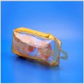 0.3mm yellow clear pvc pencil bag with handle