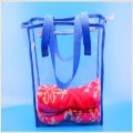 2015 vinyl tote bags cosmetic hand bag with nylon handle