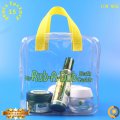 China manufacturer clear plastic cosmetic bag with handle