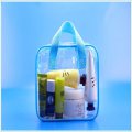 Clear Promotional PVC custom tote bag with nylon webbing
