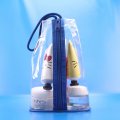 Clear cosmetic zip lock plastic pvc bag with drawstring