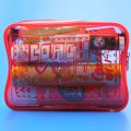 Clear pvc vinyl travel cosmetic bag with zipper