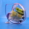Clear pvc zipper bag in tube for blanket with handle style