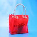 Eco-friendly transparent pvc plastic gift bags with tube handle
