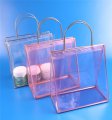 Fashion clear PVC tote women bag with iron handle