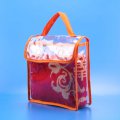 Fashion clear pvc cosmetic tools transparent gift bag with button