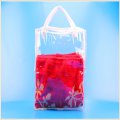 Large Heat seal low price reusable clear PVC tote bag