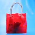 Logo plastic resealable large red pvc hand bags