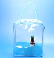 New design blue clear handle bag for cosmetic