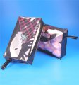 Paypal acceptable fashion black pvc zipepr bag for cosmetic