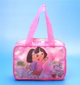 Pink small PVC soft plastic stationery zipper bag with puller