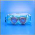 Promotional blue transparent Zip lock Swimming glasses Pvc bag for kids