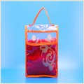 Reusable vinyl tote shopping hand bag with button closure