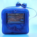 Shenzhen blue pvc single shoulder plastic bag with strap