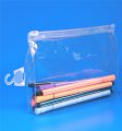 Small clear vinyl zipper gift bag with hook