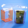 Transparent pvc with button cosmetic bag