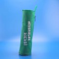 Waterproof cylinder silk gift green pvc zipper bag