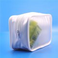 White cosmetic customized pvc with zipper bag