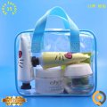 With handle pvc ziplock clear cosmetic bag