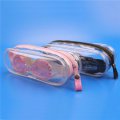 hot sell clear zipper plastic cosmetic bag with strap