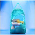 new designer blue clear PVC cosmetic tote bag