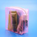 pink PVC plastic makeup ziplock bag