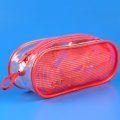 red PVC mesh packaging bag with zipper