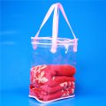 square bottom plastic zipper pouch with handle